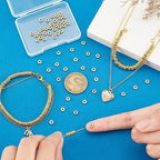PH PandaHall 200pcs 18K Gold Plated Beads 5mm Flat Disc Spacer Beads Metal Heishi Bead Loose Bead for Summer Stackable Necklace Bracelet Jewelry Making DIY Craft - size: 5mm