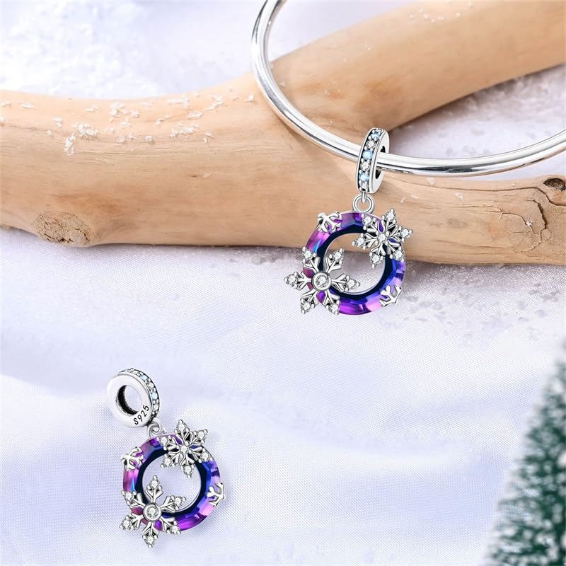 Charm for Bracelets and Necklaces, Heart Animals 925 Sterling Silver Bead Celestial Sun Moon Star Charms Jewelry Gift for Women Girls - color: Snowflake Charm