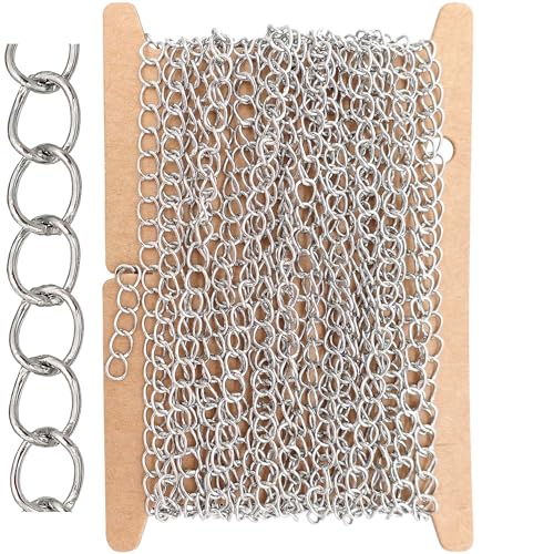 THREENEST 16.4-Feet Width 4mm Stainless Steel Extander Chains, Welded Permanent Cable Craft Tail Curb Chain for Necklace Bracelet Earring Jewelry Making - color: Stainless Steel, size: Extender Chains(Width 4mm)