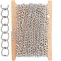 THREENEST 16.4-Feet Width 4mm Stainless Steel Extander Chains, Welded Permanent Cable Craft Tail Curb Chain for Necklace Bracelet Earring Jewelry Making - color: Stainless Steel, size: Extender Chains(Width 4mm)