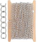 THREENEST 16.4-Feet Width 4mm Stainless Steel Extander Chains, Welded Permanent Cable Craft Tail Curb Chain for Necklace Bracelet Earring Jewelry Making - color: Stainless Steel, size: Extender Chains(Width 4mm)