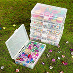 Jetec 6 Pieces Mini Plastic Clear Beads Storage Containers Box for Collecting Small Items, Beads, Jewelry, Business Cards, Game Pieces, Crafts (5.2 x 3 x 1.2 Inch) - size: 5.2 x 3 x 1.2 Inch