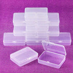 SATINIOR 12 Pack Clear Plastic Beads Storage Containers Box with Hinged Lid for Beads and More (4.45 x 3.3 x 1.18 Inch) - size: 4.45 X 3.3 X 1.18 Inch