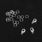 23Pcs 925 Sterling Silver Lobster Claw Clasps 10mm with Open Jump Rings Jewelry Making Set, Sterling Silver Jewelry Finding Supplies Small Lobster Clasps for Necklaces Bracelet Chains Connector - color: 23PcsA