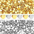 Augshy 700Pcs Silver Gold Heart Beads, Heart Spacer Beads for Bracelets Jewelry Bracelet Making Birthday Party Necklace Friendship DIY Crafts - style: Gold Silver Heart Style
