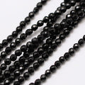 Fashewelry 136pcs 3mm Natural Black Onyx Beads Small Faceted Round Crystal Beads for Bracelet Necklace Earrings DIY Jewelry Making - color: 3mm-Black Onyx