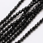 Fashewelry 136pcs 3mm Natural Black Onyx Beads Small Faceted Round Crystal Beads for Bracelet Necklace Earrings DIY Jewelry Making - color: 3mm-Black Onyx