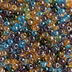 John Bead Czech Glass Seed Bead/Pony Bead 6/0 (100g) Mix Crystal Multi Luster Beads for DIY Arts Crafts Jewelry Bracelets Necklaces Earrings Making - color: Crystal Luster Mix