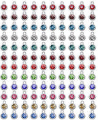 BetterJonny 120 Pieces Crystal Birthstone Charms Beads, 12 Colors Round Crystal Charm with Rings Handmade Jewelry Pendants for Jewelry Necklace Bracelet Earring Making - color: （#A）Silver Round