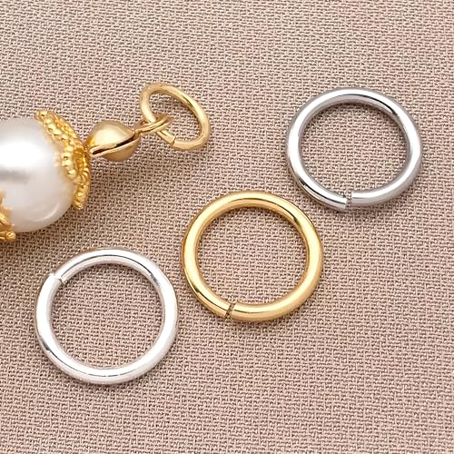 300PCs 18k Gold Plated Jump Rings for Jewelry Making, 4mm 5mm 6mm 7mm Earring Bracelet Necklace Finding & Supplies (18K Gold Plated) - color: 18K Gold
