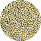 8/0 Glass Seed Beads Bulk, Bright Gold 3mm Tiny Round Craft Seed Bead, Small Mini Pony Beads for Jewelry Making Bracelet Necklace Wrist Beading Weaving Supplies, 2500pcs - color: Bright Gold