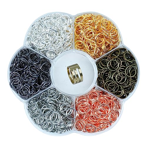 YAKA 900Pcs 9mm1Box 6 Colors Open Jump Ring,Ring Jewelry Keychain for Jewelry Making Accessories,1Pcc Jump Ring Open/Close Tool and 1Pcs Clear Box (0.35"/9mm) - size: 0.35"