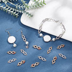 SUPERFINDINGS 48Pcs 3 Style Alloy Rhinestone Links Connectors Metal Infinity Pendants Connectors Infinity Symbol Connexter Link for DIY Jewelry Making