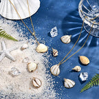 SUNNYCLUE 1 Box 24Pcs 6 Style Electroplate Spiral Seashells Charm Craft Charms Connectors Conch Shells Charms with Plated Golden Loop Bail for Bracelet Necklace Making Christmas Craft Gift Supplies - color: 1 Box 24pcs Spiral Seashells Charm