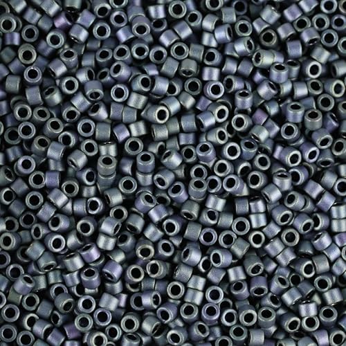Miyuki Delica Seed Beads – Size 11/0 (1.6 mm), DB1052, Matte Metallic Blue, 7.2 g, Approx. 1440 Beads, Made in Japan - color: DB1052 - Matte Metallic Blue