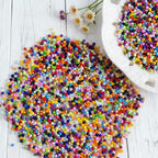 Rainbow Color 3mm Seed Beads, 5200Pcs Glass Seed Beads Kit with Storage Box for DIY Necklace Bracelet Crafts - color: Rainbow