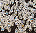 Perlin Preciosa Bohemian 3mm Crystal Glass Beads 100 pcs Czech Bicone Colorful Mix Beads for DIY Jewelry Making Double Cone Bead Bracelet Earring Necklace Crafting (Crystal AB) - color: Crystal AB