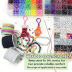 3 Rolls 1.0 mm 255 Feet Rainbow/White/Black Elastic Bracelet Stretchy String Cord, Stretch Bead Cord for Bracelets Jewelry Making, Necklaces, Beading and Crafts - size: 255ft