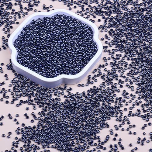2mm Glass Seed Beads Bulk, Gunmetal Black 12/0 Tiny Round Seed Bead, Small Mini Pony Craft Beads for Bracelet Necklace Wrist Jewelry Making Beading Weaving DIY Crafts Supplies - color: Gunmetal Black