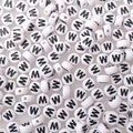200+ Pieces 4x7mm Single W Letter Beads for Jewelry Making, White Round Acrylic Bulk Alphabet (Black on White) - size: Single letter W 200+ Pcs