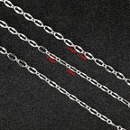 UMAOKANG 16.4 Feet Brass Chain for Jewelry Making Silver Plated Lip Chains Bulk Women Necklace Bracelet DIY Jewelry Supplies - color: Silver Lip