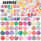 Polymer Clay Mix Sprinkles Slice Confetti for Fake Dessert Cake Decor, Art DIY Projects Resin Jewelry Making Pack of 3-Box 36 Designs