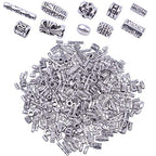 BronaGrand 100g (about 250-400pcs) Antique Silver Column Spacer Beads Bracelet Charms Necklace Pendants Jewelry Findings Accessories for Bracelet Necklace Jewelry Making - color: Antique Silver