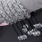 MASSIVE BEADS Natural Healing Power Gemstone Crystal Beads Unisex Adjustable Macrame Bracelets - color: Clear Crystal, size: 8mm