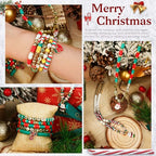 Gionlion Christmas Crafts 24 Colors Clay Beads Bracelet Making Kit, DIY Arts and Crafts - style: Christmas Joy