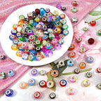 TOAOB 150pcs Glass European Large Holes Beads Assorted Resin Spacer Rhinestones Lampwork Craft Beads for Bracelets Necklaces Jewelry Making
