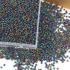 Size 3 mm 8/0 Glass Seed Beads, 5100 Pcs Small Mini Spacer Loose Pony Beads for Jewelry Making and DIY Crafts (Metallic Iris Black) - color: Metallic Iris Black, size: Medium