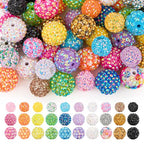 50Pcs Rhinestone Beads for Pens, 20mm Resin Rhinestone & Snowflake and 16mm Sequin Beads, Round Sparkly Chunky Bubblegum Bead Set for DIY Beadable Pens Keychain Necklace Bracelet Jewelry - color: 3-in-1 Set