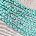 Natural Stone Beads Square Faceted Beading Turquoise Gemstone Loose Beads for Jewelry Making 7.9 inches 2 Strands - color: turquoise
