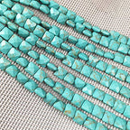 Natural Stone Beads Square Faceted Beading Turquoise Gemstone Loose Beads for Jewelry Making 7.9 inches 2 Strands - color: turquoise