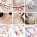 50 Pcs Natural Pearls for Jewelry Making AAA White Natural Freshwater Pearls Beads 9-10mm No-Holes Oval Pearl Beads Jewelry Production, Handicraft Production, for Manza - color: White 9-10mm without holes.