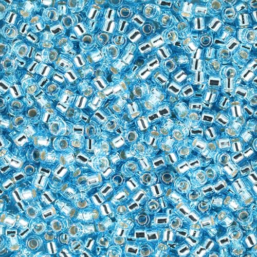 Miyuki Delica Seed Beads – Size 11/0 (1.6 mm), DB1209, Silver Lined Ocean Blue, 7.2 g, Approx. 1440 Beads, Made in Japan - color: DB1209 - Silver Lined Ocean Blue