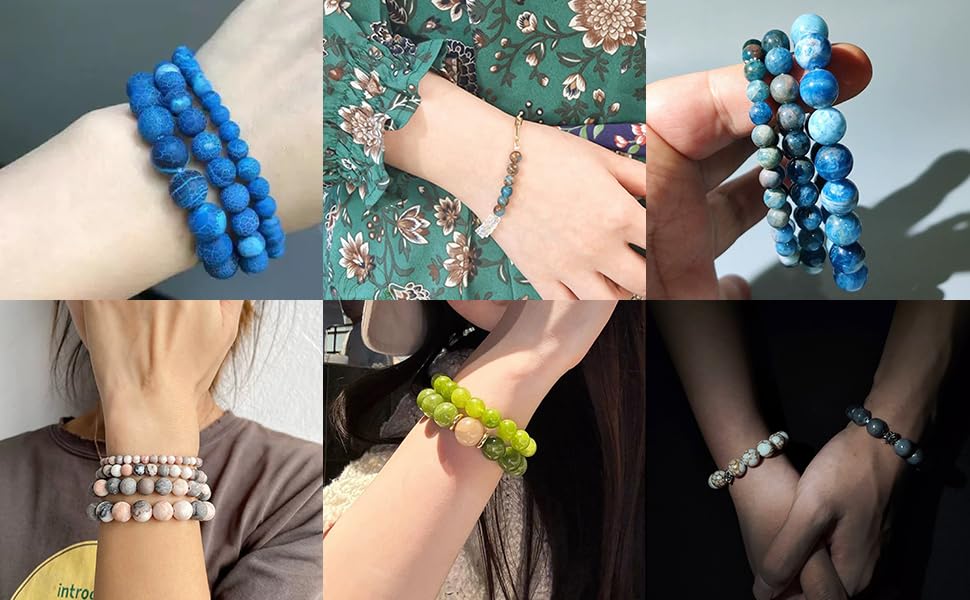 6mm Grayish-Blue Persian Gulf Jade Natural Stone Beads Round Loose Beads for Jewelry Making Yochus DIY Beads Bracelet Necklace - color: Grayish-blue Persian Gulf Jade, size: 6mm