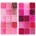 Jexine 2 Sets 30 Colors Glass Seed and Bugle Beads Kit Small Loose Craft Beads for Jewelry Making DIY Crafts Bracelets and Necklaces(Pink, Rose Red) - color: Pink, Rose Red