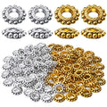 100pcs Alloy 8mm Spacer Beads - Jewelry Spacer Beads with A Box for DIY Bracelet Making (Antique Silver and Antique Gold)