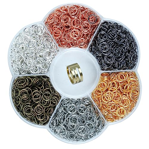 YAKA 1500Pcs 7mm1Box 6 Colors Open Jump Ring,Ring Jewelry Keychain for Jewelry Making Accessories,1Pcc Jump Ring Open/Close Tool and 1Pcs Clear Box (0.27"/7mm) - size: 0.27"