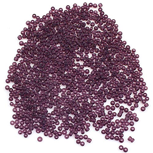 Perlin Glass Seed Beads 3mm 8/0 Round Mini Small Pony Beads 3300pcs for Making Earrings Bracelets Pendants Waist Jewelry DIY Handmade Transparent Color Kit (Amethyst) - color: Amethyst