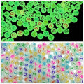 Amaney 600pcs 4x7mm Letter Beads Colorful Letter for Jewelry Making Glows in The Dark - color: Colorful Luminous