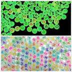 Amaney 600pcs 4x7mm Letter Beads Colorful Letter for Jewelry Making Glows in The Dark - color: Colorful Luminous