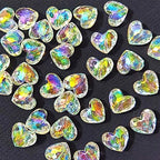 Mixed Lots Shiny AB Color Acrylic Faceted Heart Bead DIY Beading Hairband Bracelets Necklace Craft Embelishment (Clear AB-Heart) - color: Clear AB-Heart