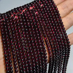 MJDCB Natural Stone Beads Garnet Round Loose Beads for Jewelry Making DIY Bracelet Necklace (4mm) - color: Garnet, size: 4mm