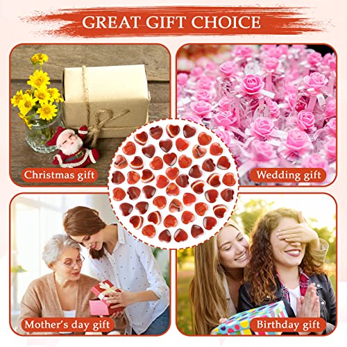 Gerrii 50 Pcs Heart Healing Stone Bulk Quartz Heart Inspirational Stones Gift for Women Love Pocket Polished Natural Energy Balancing Meditation 0.8 Inch(Red Carnelian Agate) - color: Red Carnelian Agate