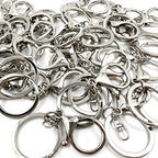 20Pcs Lobster Clasps Swivel Hooks, Lobster Clasp Trigger Clips with Flat Split Keychain Ring and 8 Shap Swivel Clips for DIY Craft Making (Silver-2) - color: Silver-2