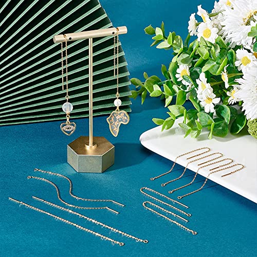 UNICRAFTALE 20pcs Golden Stainless Steel Ear Threads Earrings 109mm Long String Ear Threads with Loops Drop Earring Threader Jewelry Finding for Jewelry Making - color: Golden, size: 109mm