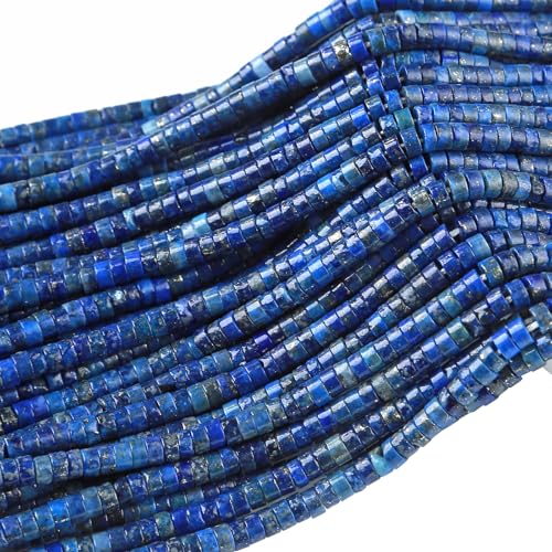 2x4MM 150PCS Lapis Lazuli Tube Cylinder Rondelle Abacus Disk Spacer Loose Beads for Jewelry Making - color: Lapis Lazuli, size: 2x4mm cylindrical