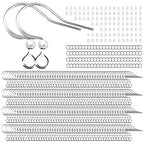 160 PCS/80 Pairs White Gold Tone Earring Hooks Hypoallergenic Ear Wires Fish Hooks with 100 PCS Clear Silicone Earring Backs and 100 PCS Jump Rings Earring Findings for DIY Jewelry Making - color: C style-White Gold Earring Hooks